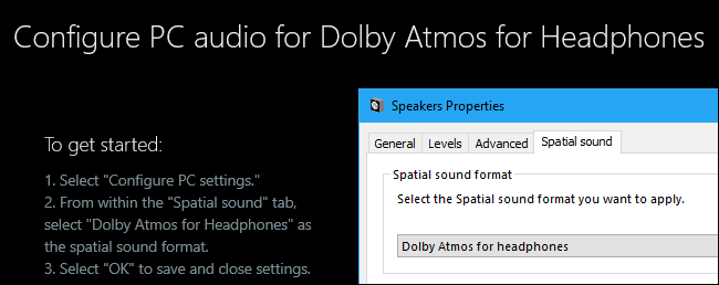 enable dolby atmos to access audio settings
